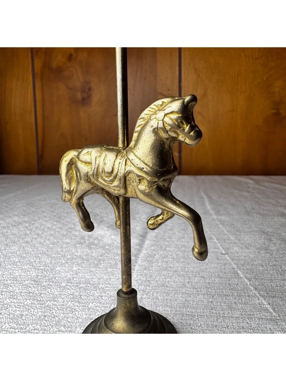 Vintage Enesco Brass Carousel Horse 5” Taiwan Figurine Display